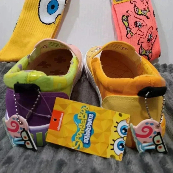 NWOB SpongeBob Squarepants & Patrick Slip On Canvas Sneaker Mens Shoe Sz 8.5 - Picture 5 of 12